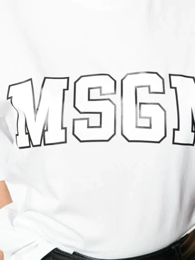 Shop Msgm Logo Outline T In White