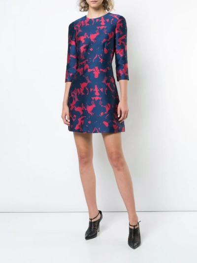 Shop Jason Wu Collection Three-quarter Sleeved Dress - Blue