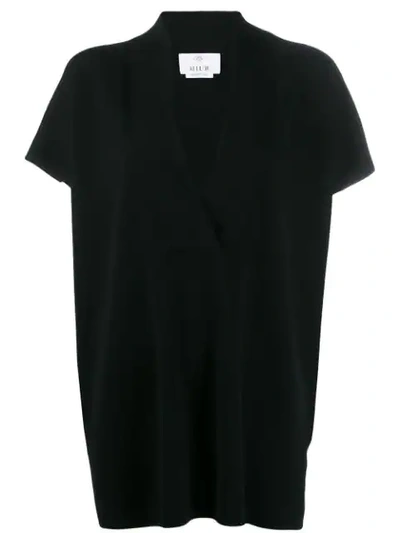 ALLUDE OVERSIZE V-NECK KNITTED TOP - 黑色