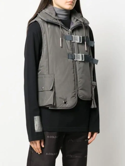 Shop A-cold-wall* Cropped Hooded Gilet In Grey