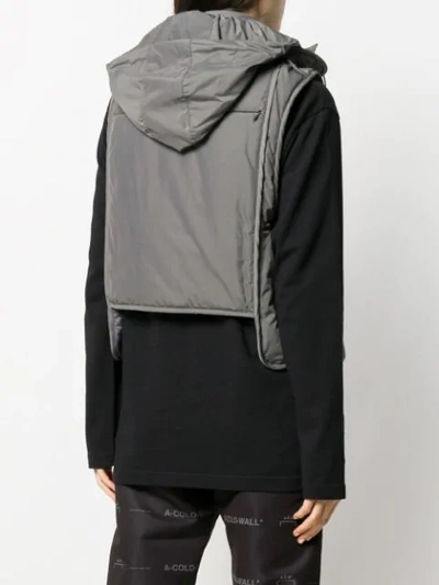 Shop A-cold-wall* Cropped Hooded Gilet In Grey