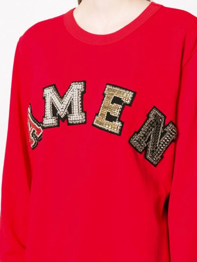 Shop Amen Logo Applique Sweatshirt - Red