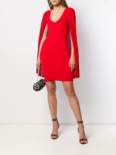 Shop Antonino Valenti Agnese Cape Dress In Red