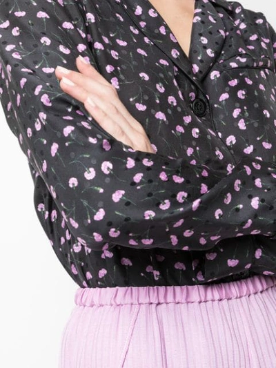 Shop Fleur Du Mal Carnation Pyjama Top In Black
