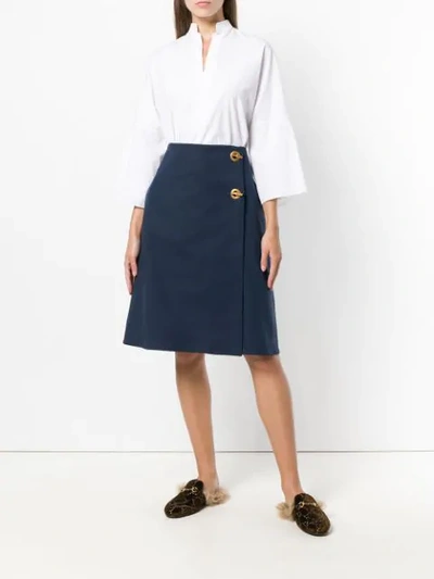 Shop Tory Burch "marine" A-line Skirt - Blue