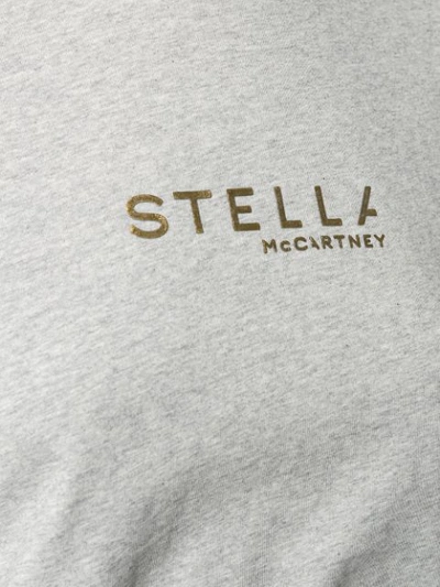 Shop Stella Mccartney T-shirt Mit Logo-print In 1400 Grey Melange
