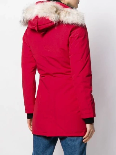 Shop Canada Goose Padded Hooded Jacket In Red