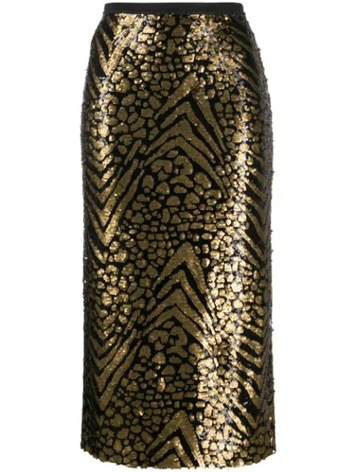 Shop Antonio Marras Sequinned Pencil Skirt In Black