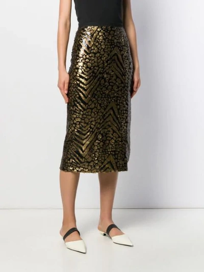 Shop Antonio Marras Sequinned Pencil Skirt In Black