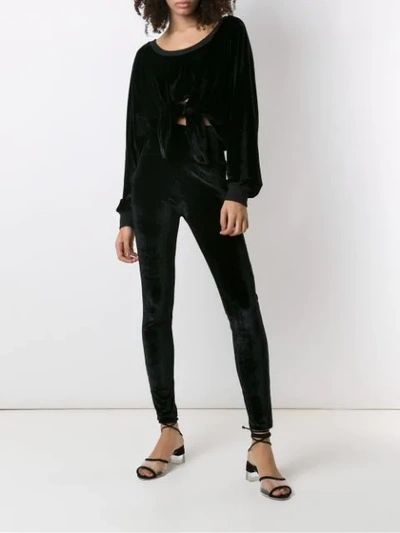 Shop Andrea Bogosian Textured Pedrari Skinny Trousers In Black