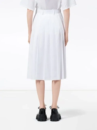 Shop Prada Poplin Skirt In White