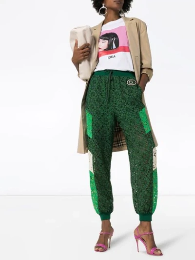 Shop Gucci Bestickte Jogginghose In Green