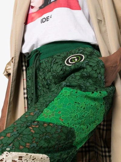 Shop Gucci Bestickte Jogginghose In Green