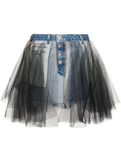 Shop Ben Taverniti Unravel Project Layered Mini Skirt In Blue