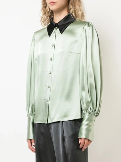 Shop Jill Stuart Contrast Collar Shirt - Green