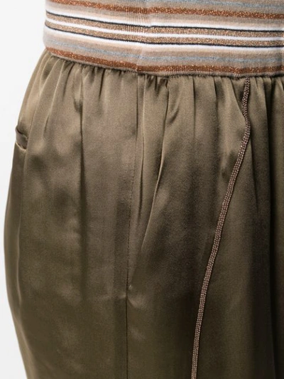 Shop Brunello Cucinelli Pleated Short Shorts In Green