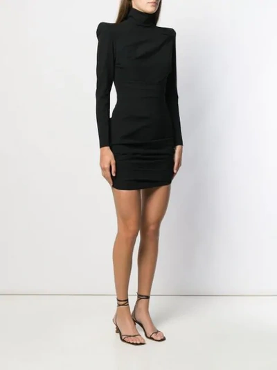 Shop Alex Perry Roll-neck Short Dress In Black