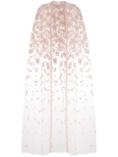 Shop Zuhair Murad Embellished Floor Length Cape In Pink