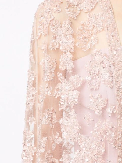 Shop Zuhair Murad Embellished Floor Length Cape In Pink