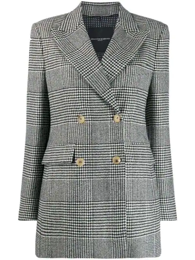 Shop Ermanno Scervino Checked Double-breasted Coat In Black