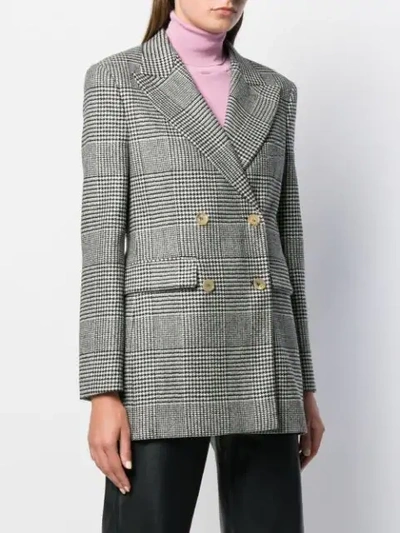 Shop Ermanno Scervino Checked Double-breasted Coat In Black