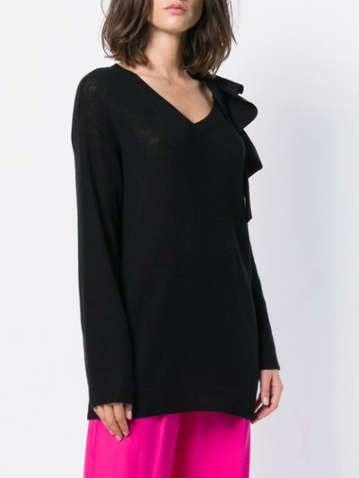 Shop Valentino Ruffled Jumper In Black