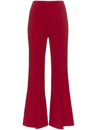 Shop Roland Mouret Parkgate Split Hem Trousers - Red