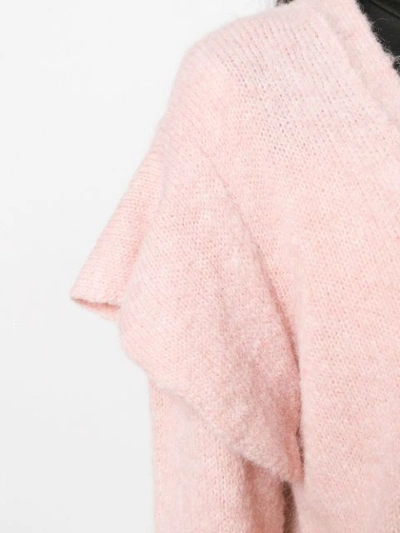 Shop Red Valentino Ruffled Buttoned Cardigan In Pink