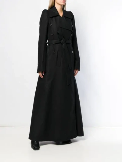 ANN DEMEULEMEESTER LONG DOUBLE BREASTED COAT - 黑色
