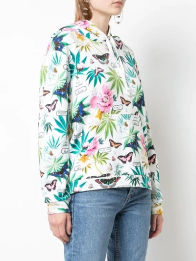 Shop Fleur Du Mal Relaxed-fit Printed Hoodie In White