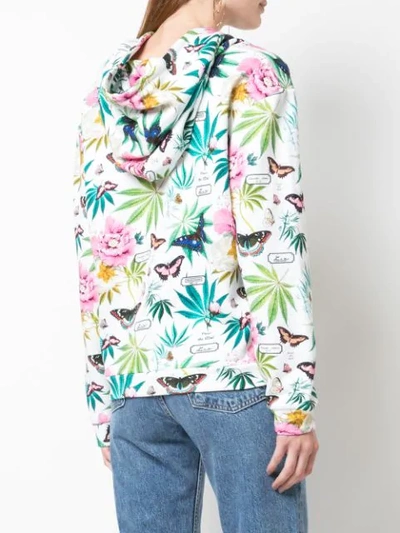 Shop Fleur Du Mal Relaxed-fit Printed Hoodie In White