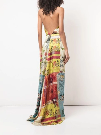 Shop Oscar De La Renta Long Printed Dress In Multicolour