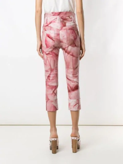 Shop Andrea Bogosian Leather Cropped Trousers In Pink