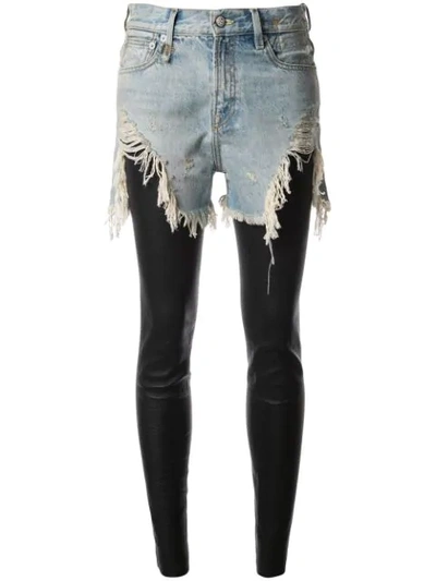 Shop R13 Shredded Slouched Chaps In Blue