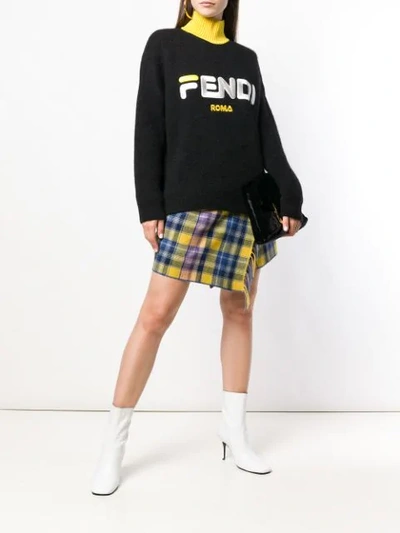 Shop Fendi Mania Pullover Mit Logo In Black