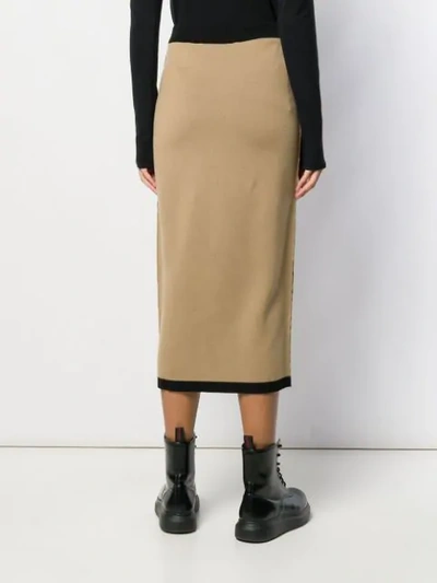 Shop Antonio Marras Contrast-trim Wool Skirt In Neutrals