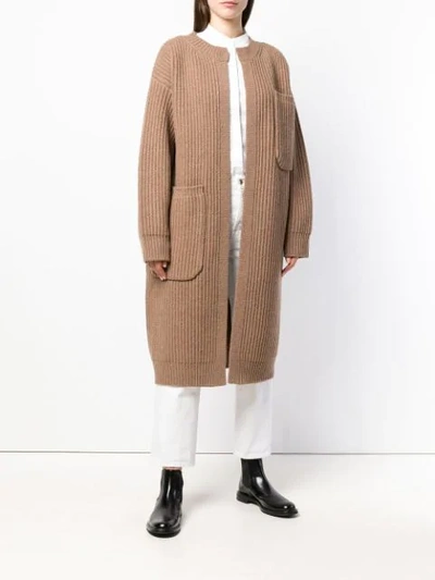 Shop Sofie D'hoore Oversized Ribbed Cardi-coat - Brown