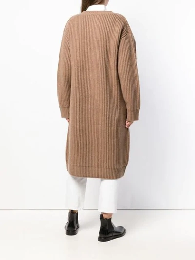 Shop Sofie D'hoore Oversized Ribbed Cardi-coat - Brown