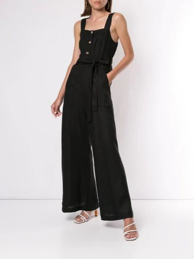 Shop Aje Sunpointe Wide-leg Jumpsuit In Black