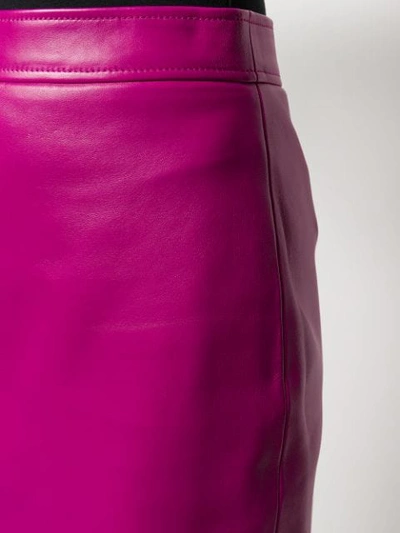 Shop Gucci Leather Pencil Skirt In Pink