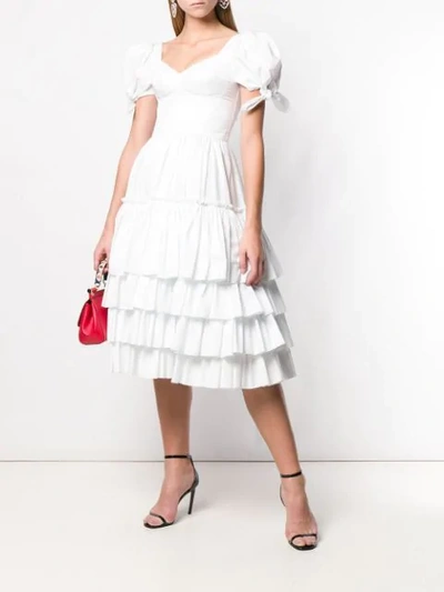 Shop Dolce & Gabbana Ruffled Poplin Dress In White
