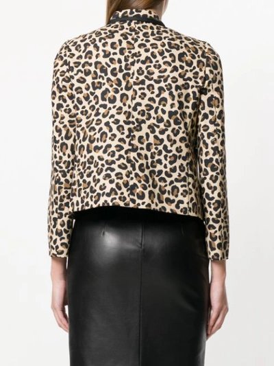 Shop N°21 Nº21 Leopard Print Cropped Jacket - Neutrals