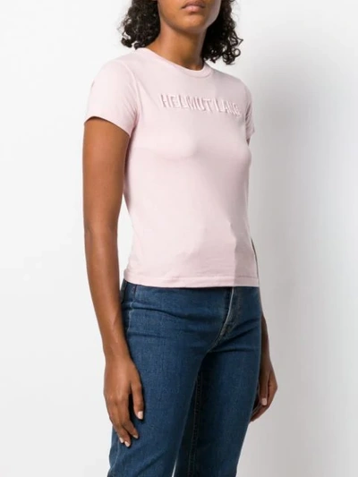 Shop Helmut Lang Embroidered Logo T-shirt In Pink