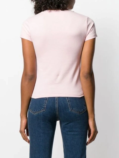 Shop Helmut Lang Embroidered Logo T-shirt In Pink