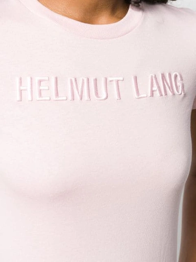HELMUT LANG EMBROIDERED LOGO T-SHIRT - 粉色