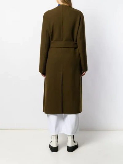 Shop The Row Long Belted Coat In Brown