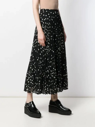 Shop Stella Mccartney Alpha Pleated Polka-dot Skirt In Black