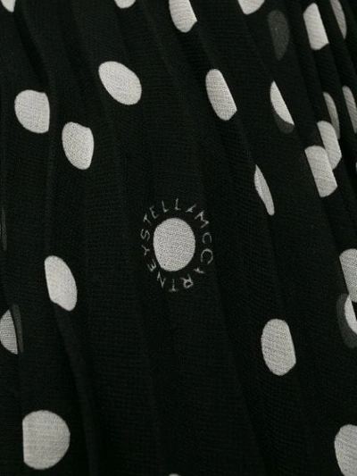 Shop Stella Mccartney Alpha Pleated Polka-dot Skirt In Black