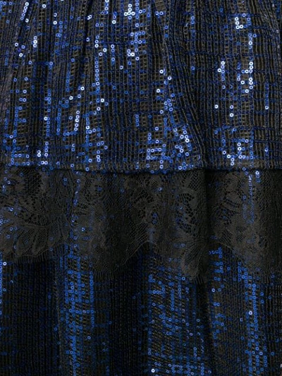 Shop Self-portrait Sequin Dress In Blue