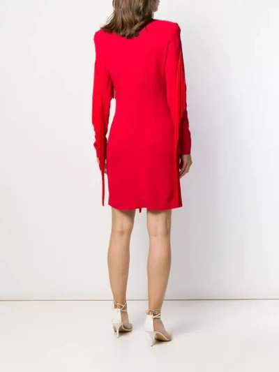 Shop Stella Mccartney Fringed Mini Dress In Red